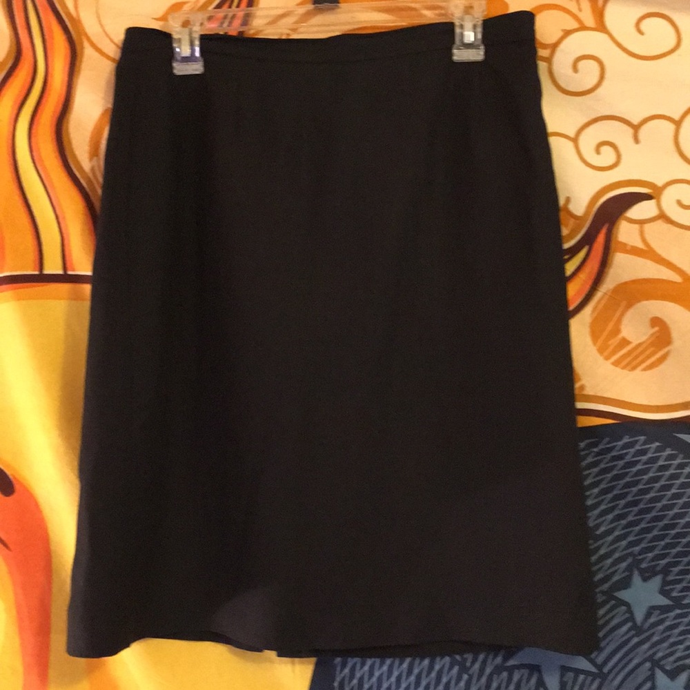 Rex black linen pencil skirt.